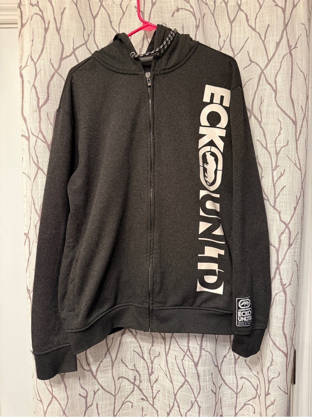 Ecko Unlimited Black Logo Zip-Up Hoodie Jacket